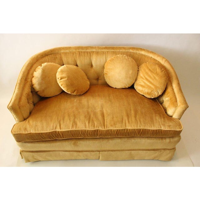 Mid Century Modern Gold Curved Loveseat Chairish