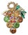 Weiss Fall Thanksgiving Holiday Prong Set Rhinestone Gold Toned Grapes Brooch For Sale