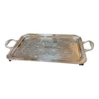 Vintage Footed Butler Silverplate Tray by Empress FEDERAb Silver Co. For Sale