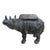 Late 19th Century Antique Balinese Hammered Bronze Saddled Rhino Plant Stand/Cocktail Table - Set of 2 For Sale - Image 5 of 6
