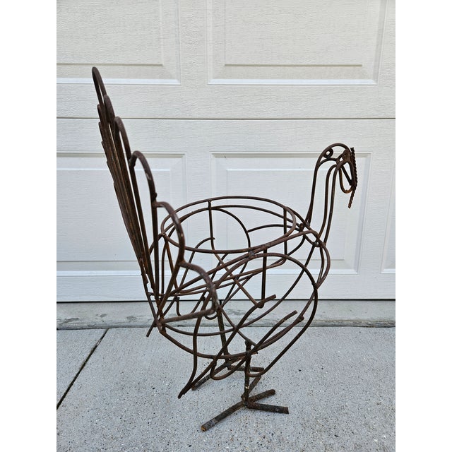 Folk Art Wire Turkey Planter For Sale - Image 12 of 12