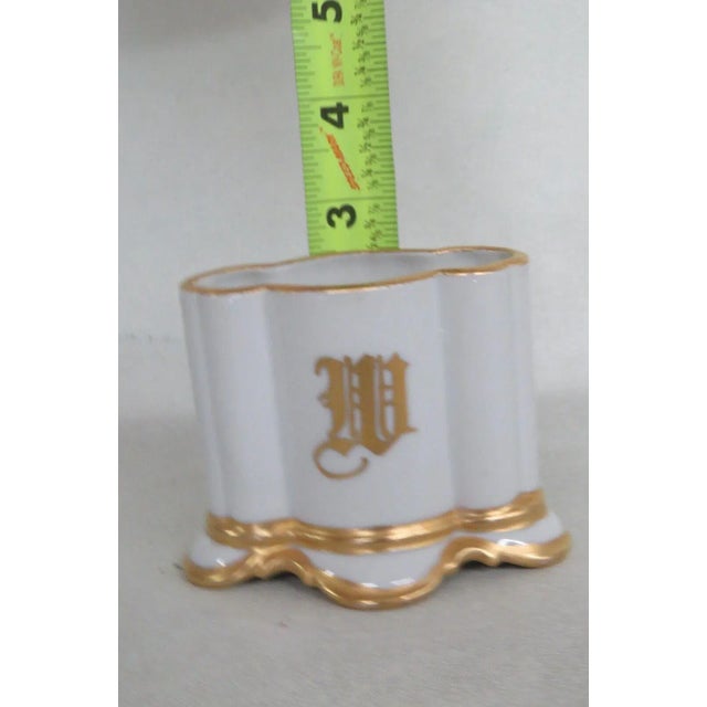 Anne W Breinin Germany Porcelain White and Gold Cigarette Holder Dish For Sale In Miami - Image 6 of 12