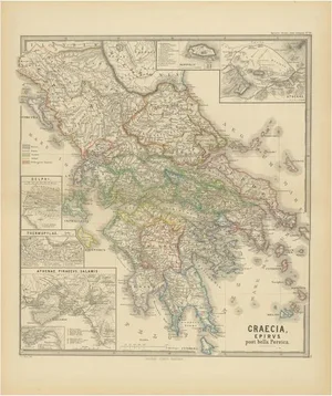 Antique Map of Greece and Epirus, 1880