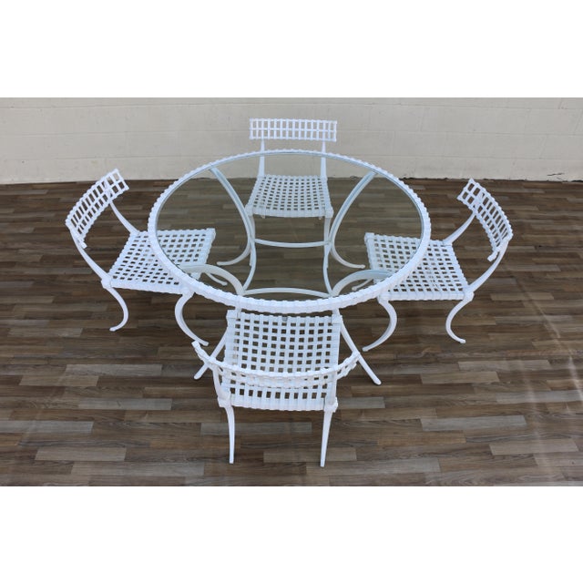 Mid 20th Century Mid Century Thinline Aluminum Klismos Outdoor Dining Set, Table & 4 Chairs, California 1960s For Sale - Image 5 of 18