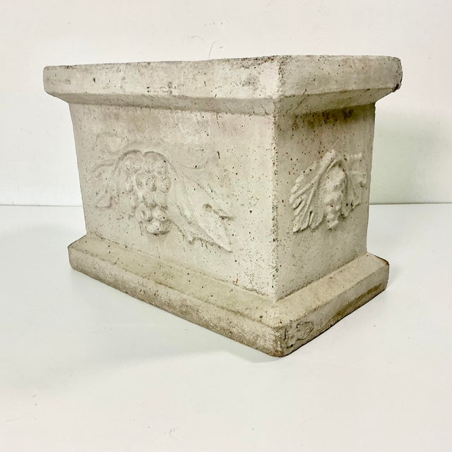 Stone 1989 Vintage Mediterranean Neoclassical Style Grape Cluster Reconstituted Stone Planter For Sale - Image 7 of 10