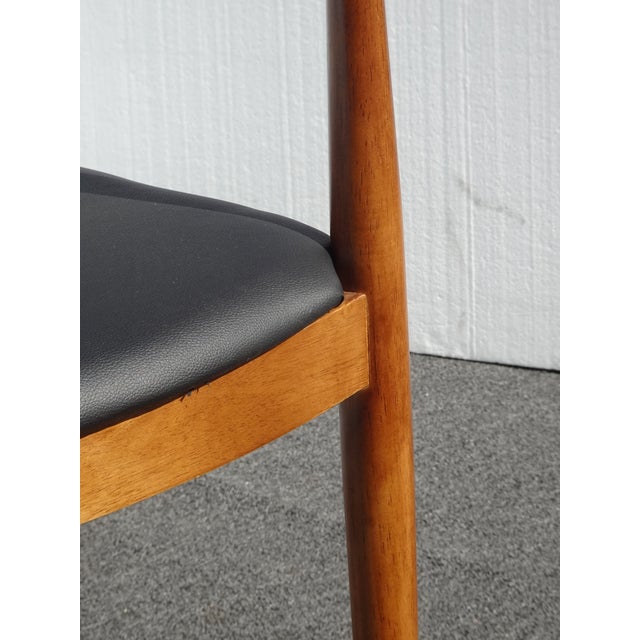 Chairs Hans Wegner for Johannes Hansen Style ~ Set Four Mid Century Black Chairs For Sale - Image 13 of 17