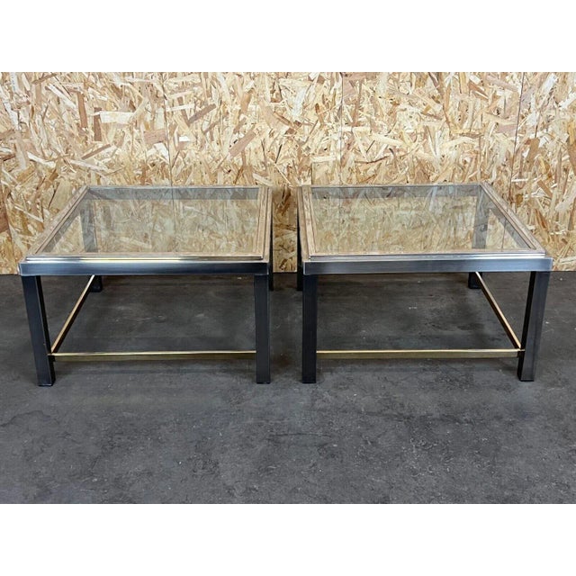 Space Age Coffee Tables in Chrome & Brass from Maison Charles, Set of 2 For Sale - Image 13 of 13
