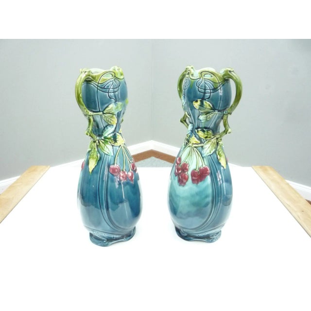 Two beautiful Art Nouveau vases. Numbered and signed on the underbody. Very good original condition. The set is clean and...