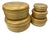 1980s Set of Five Oggetti Postmodern Coiled Bamboo Lidded Boxes, Graduated Sizes Hollywood Props For Sale