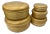 Set of Five Oggetti Postmodern Coiled Bamboo Lidded Boxes Graduated Sizes For Sale