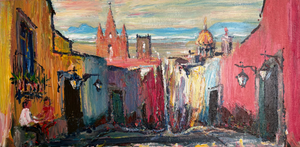 Vintage Mid-Century Modern Oil Painting
