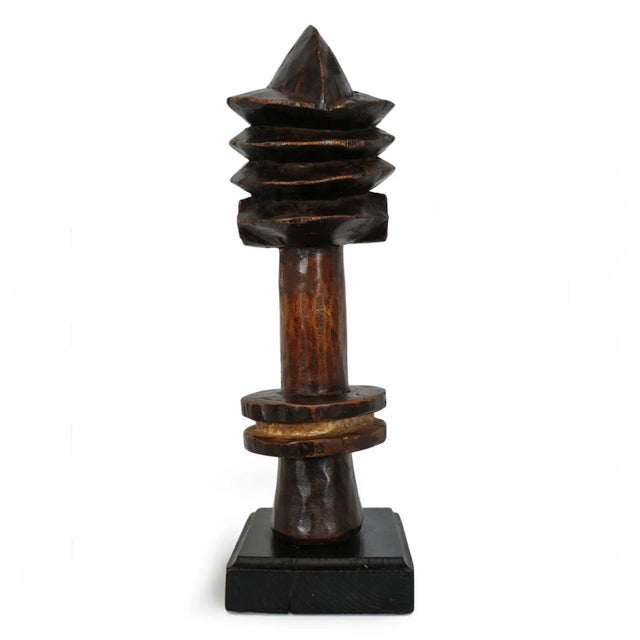 Vintage Carved Wood Cross River Figure Post For Sale - Image 4 of 5