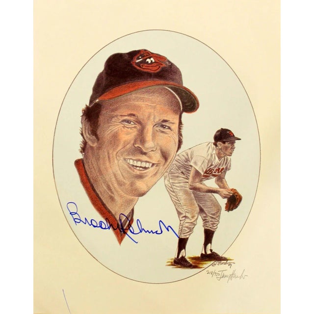 Jerry Hersh Baseball Memorabilia Lithograph Brooks Robinson Signed 218/750 Unfra For Sale - Image 11 of 11