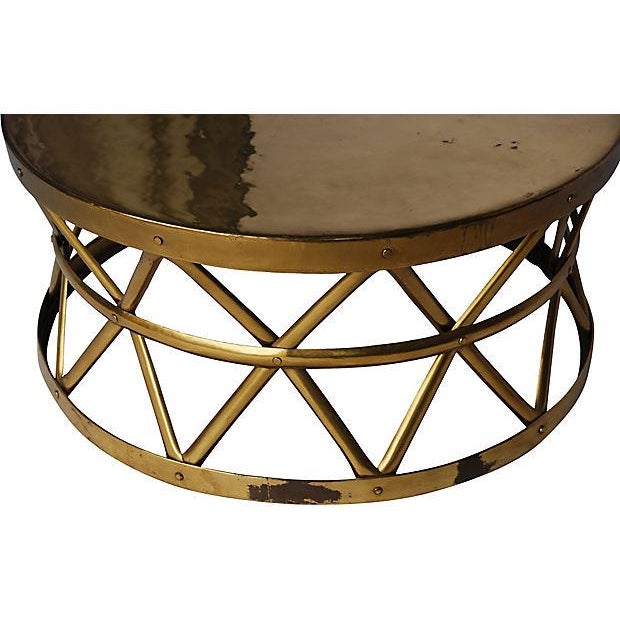 Brass Drum Cocktail Table Chairish