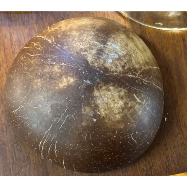 Mid Century Enamel Covered Coconut Shell Bowl For Sale In New York - Image 6 of 6