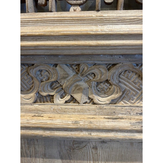 Set of 4 Antique Chinese Carved Pine Wall Panels/Doors/Screens For Sale In Santa Fe - Image 6 of 7