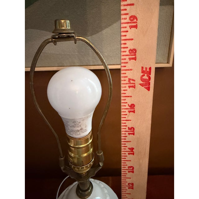 White Wedgwood Napoleon Ivy Porcelain Table Lamp Ram's Head ca.1960s For Sale - Image 8 of 17