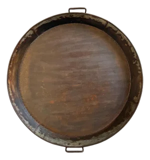 Large Vintage Industrial Farmhouse Iron Round Tray