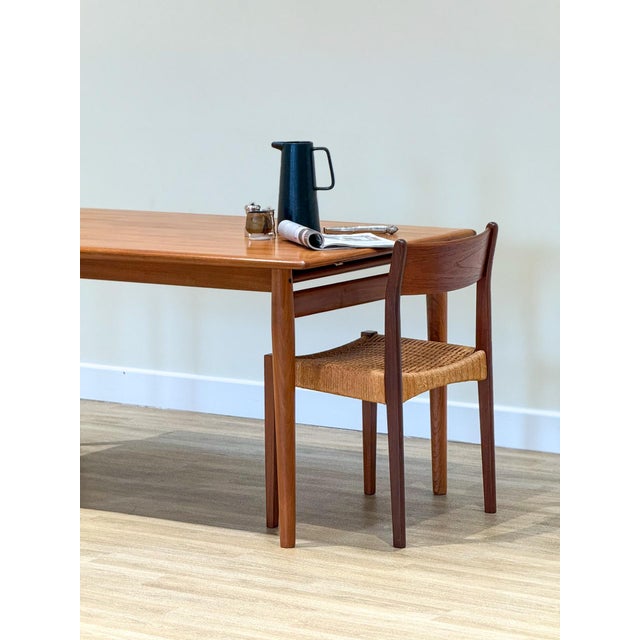Danish Chairs in Teak and Paper Cord attributed to Poul Volther, 1960s, Set of 4 For Sale - Image 13 of 14