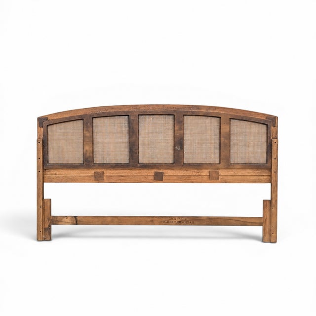Vintage Thomasville Woven Rattan King Headboard For Sale - Image 4 of 17