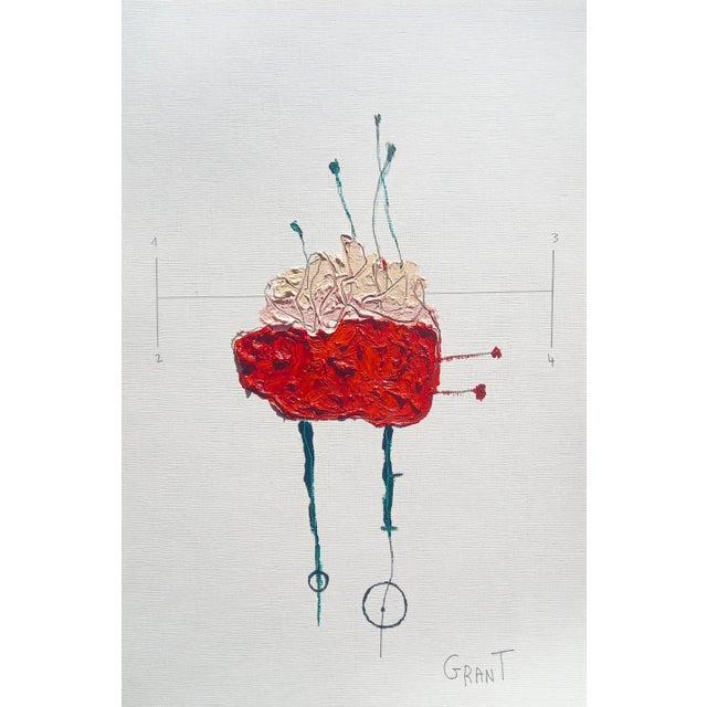 Set of 6 - One-of-a-Kind Organic Modern Framed Botanical Floral Oil Paintings by Diane Grant For Sale - Image 4 of 11