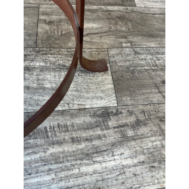 A Pair of Vintage Handcrafted Ship's Wheel Glass Top Side Tables. Circa 1970s For Sale - Image 11 of 18