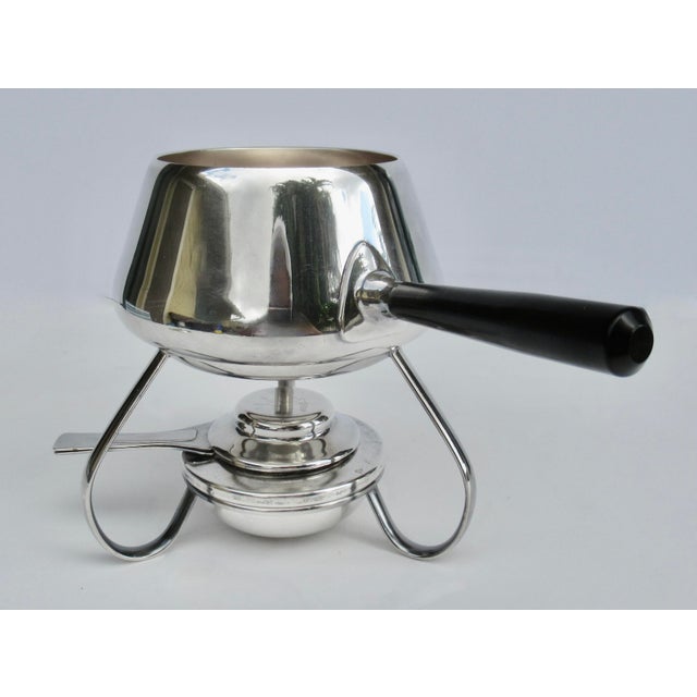 Silver C.1970's (Switzerland) Cheese/Chocolate Fondue Platform Lidded Serving Piece With Heating Element For Sale - Image 8 of 12