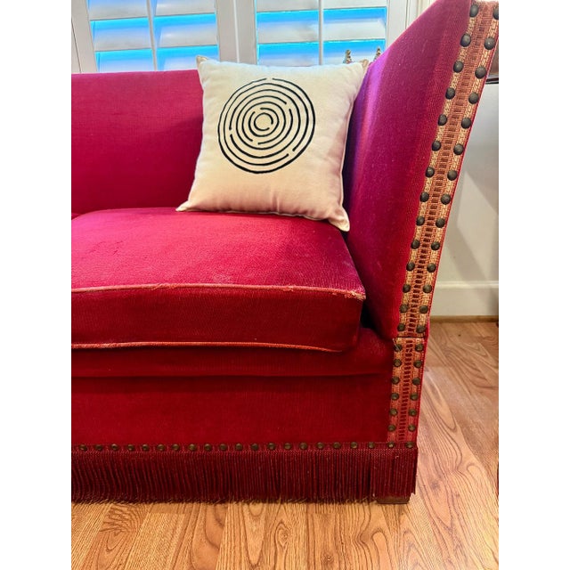 Mid-Century Modern 1950's-60's Danish Knole-Style Drop-Arm Sofa For Sale - Image 3 of 8