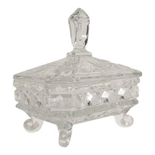 Lidded Cut Crystal Candy Dish For Sale