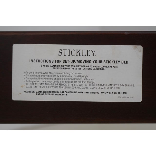 Stickley Rice Carved Mahogany Queen Size 4 Post Bed For Sale - Image 16 of 18