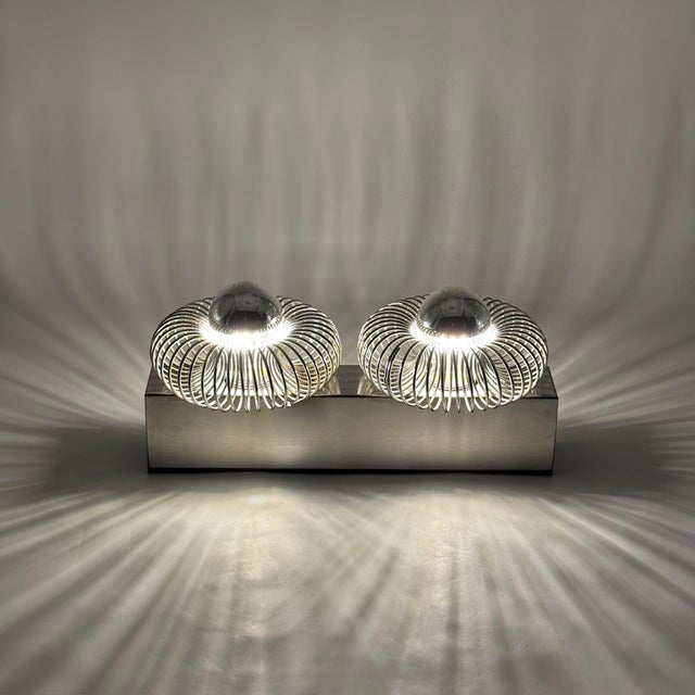 Silver Space Age Wall Light from Oxar, France, 1970s For Sale - Image 8 of 14