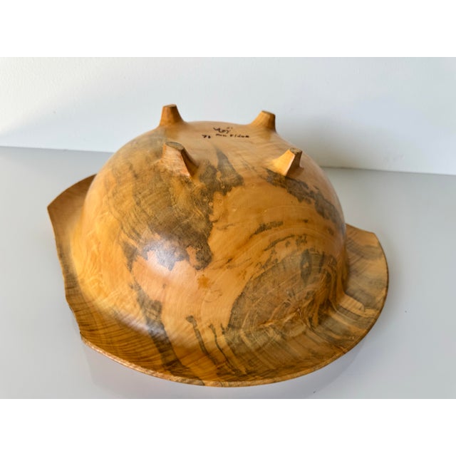 Box Elder Organic Hand-Turned Wood Footed Bowl With Natural Grain For Sale - Image 4 of 12