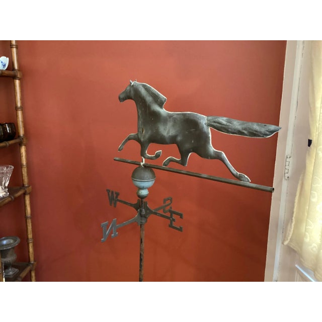 American Vintage Running Horse Copper Weathervane For Sale - Image 3 of 12