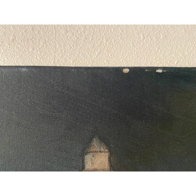 Textile 1970s Late Mid-Century Painting of Ancient City For Sale - Image 7 of 9