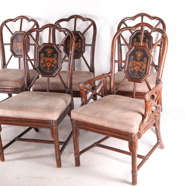 Vintage Rattan Armchairs and Side Chairs, 1970s, Set of 6 For Sale - Image 11 of 12