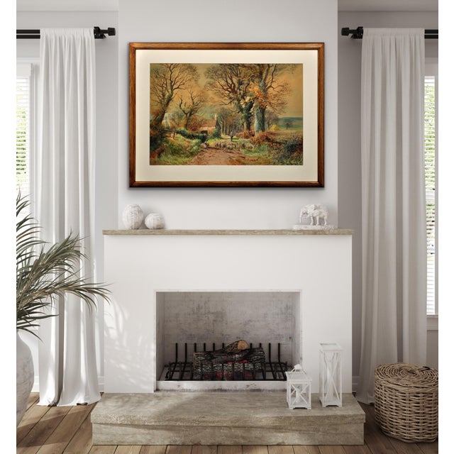 Henry Charles Fox, Driving Sheep, Plaisters Lane, Sutton Poyntz, Dorset, 1918, Watercolour, Framed For Sale - Image 16 of 18