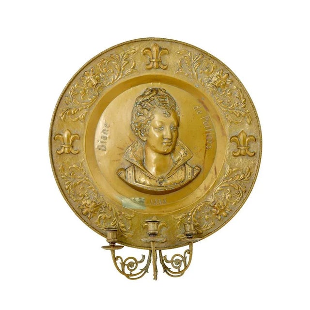 Metal Antique French Brass Sconces, 1890s, Set of 2 For Sale - Image 7 of 9