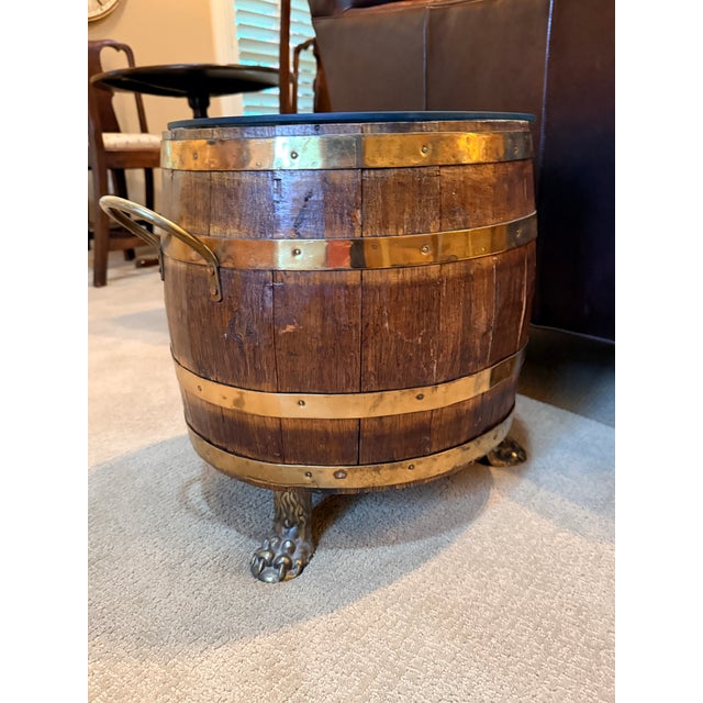 Late 18th Century English Barrel Table An English antique topped with glass for use as a table. 21”W x 15”D x 17”H 4”...
