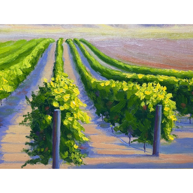 Laurel Sherrie Signed Rancho Sisquoc Flood Family Vineyard Memories of Foxen of Canyon California Oil Painting 2005 Framed Santa Barbara County For Sale - Image 6 of 18