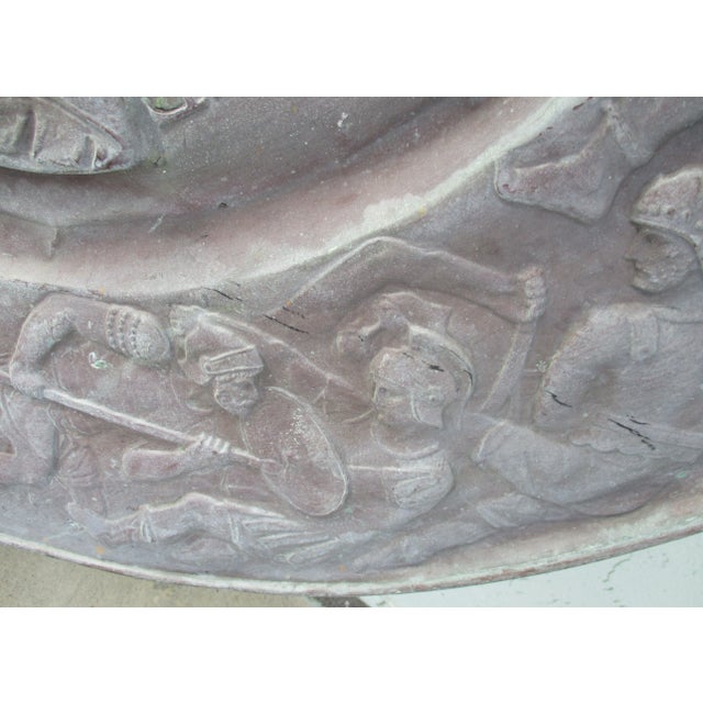 Gray Antique French Renaissance Repoussé Copper François 1er Portrait Wall Rondel Plaque For Sale - Image 8 of 13