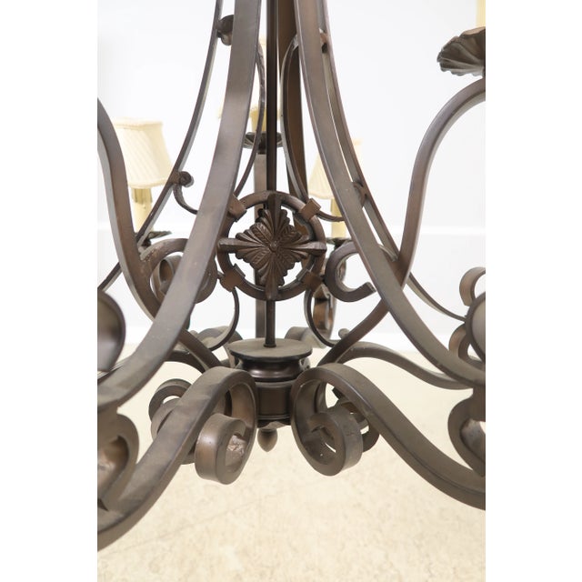 Heavy Wrought Iron 9 Arm Chandelier For Sale - Image 9 of 11