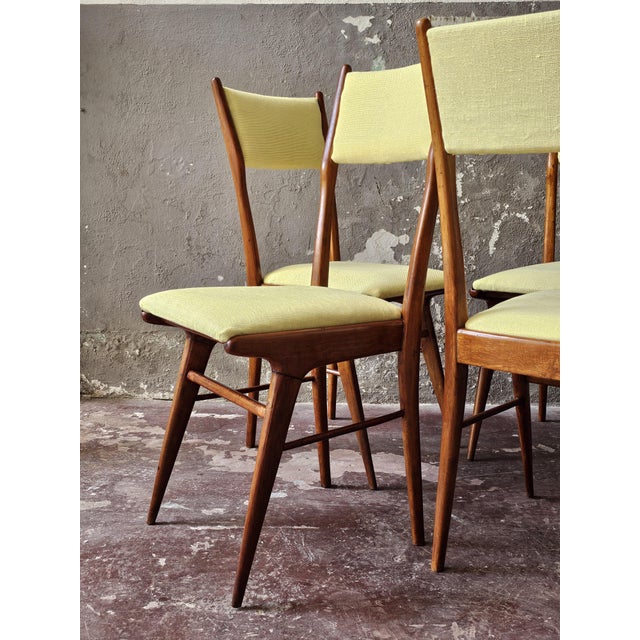 Brown Vintage Italian Chairs by Carlo De Carli, 1950s, Set of 6 For Sale - Image 8 of 10