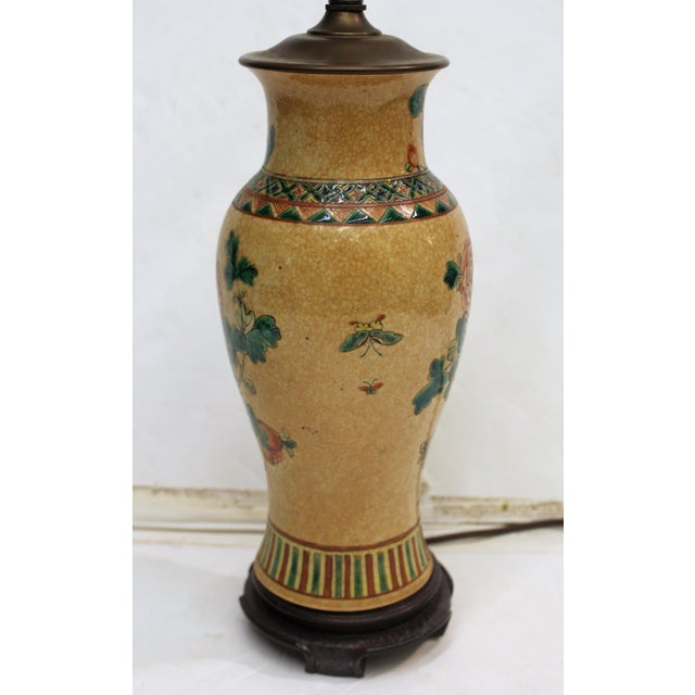 Late 19th Century Late 19th Century Japanese Baluster Form Vase Mounted as a Lamp For Sale - Image 5 of 9