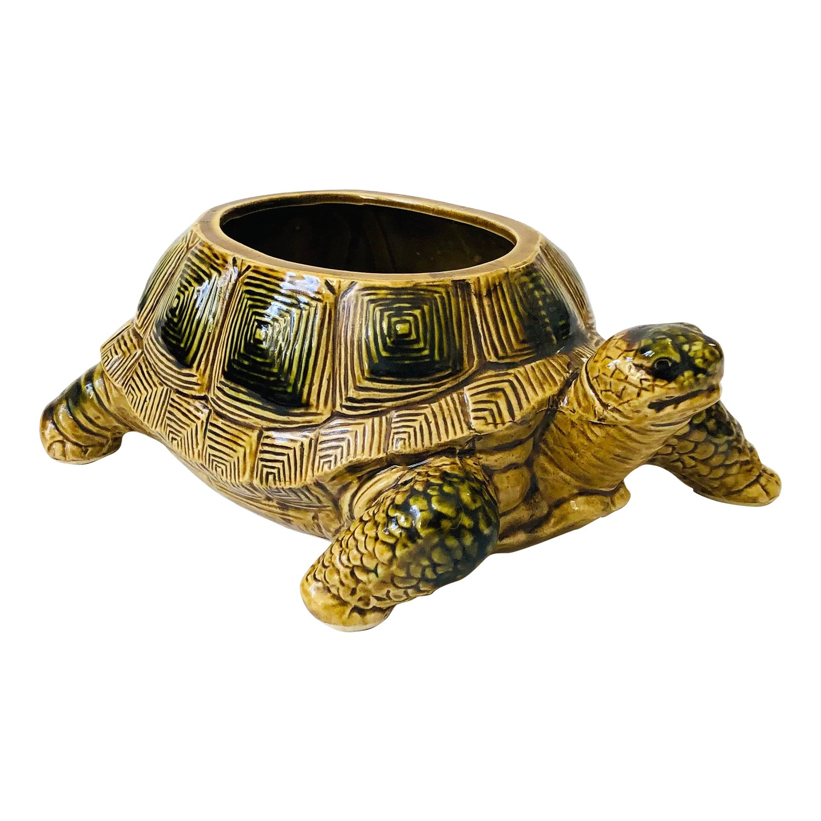 Vintage Ceramic Turtle Planter | Chairish