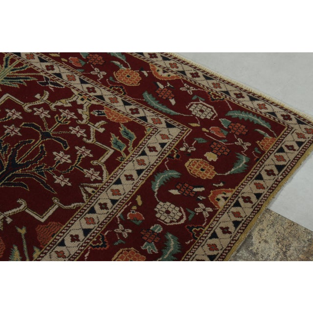 2010s Rug & Kilim’s Agra Style Rug in Red and Green With Trellis Floral Patterns For Sale - Image 5 of 7