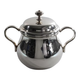 1960s Mid-Century Modern Christofle Silver-Plated Sugar Bowl - Albi Collection For Sale