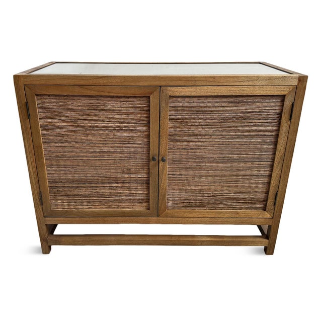 Coconut Rattan Two-Door Sideboard Credenza For Sale - Image 4 of 14