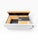 Wood Knoll Two-Drawer Filing Cabinet in White With Wood Top For Sale - Image 7 of 10
