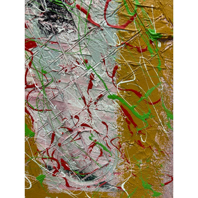 Large Vintage Abstract Surrealist Oil Painting 46 X 34 For Sale In New York - Image 6 of 7