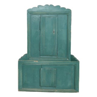 Late 19th Century Swedish Original Painted Hanging Corner Cabinet For Sale